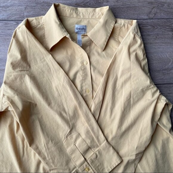 Chico’s Relaxed Fit Cotton Bell Sleeve Tunic Blouse - Picture 7 of 14